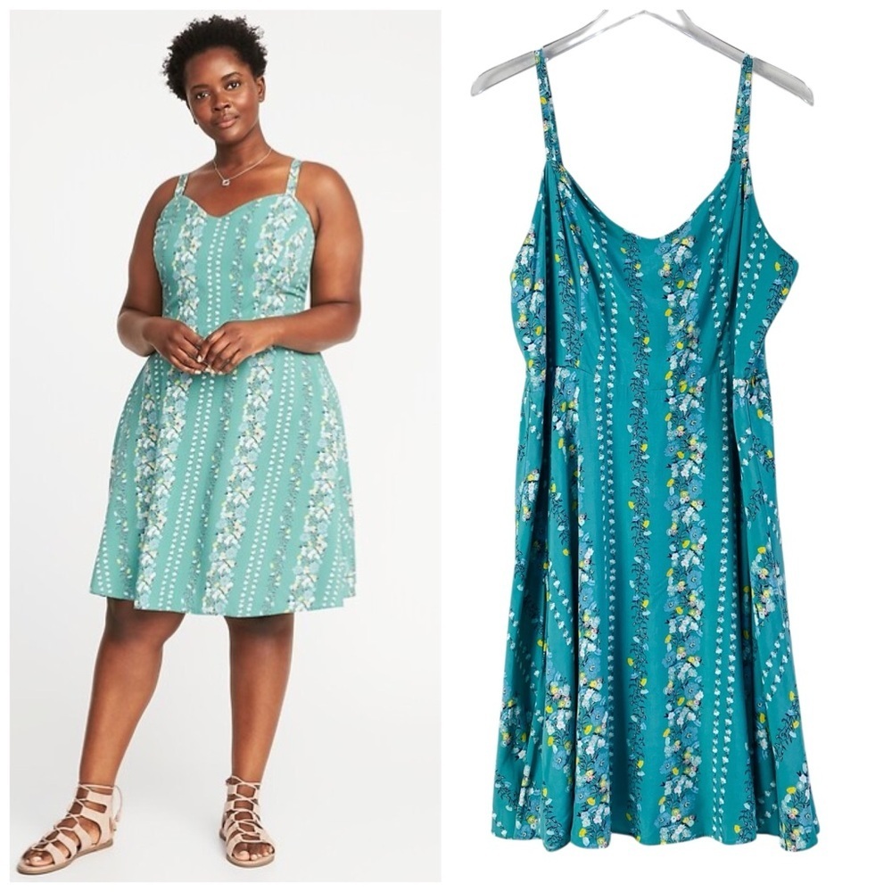 Old Navy Spring Floral Fit Flare Cami Dress Size L